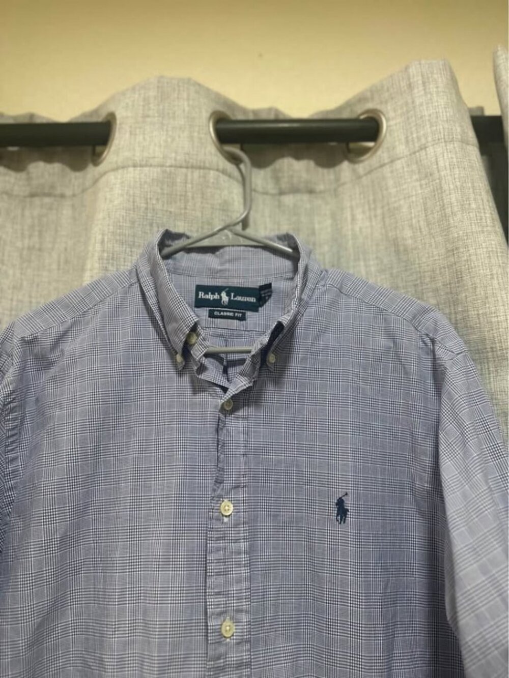 Ralph Lauren Classic Fit Button-Down Shirt Blue/White 16 1/2 L